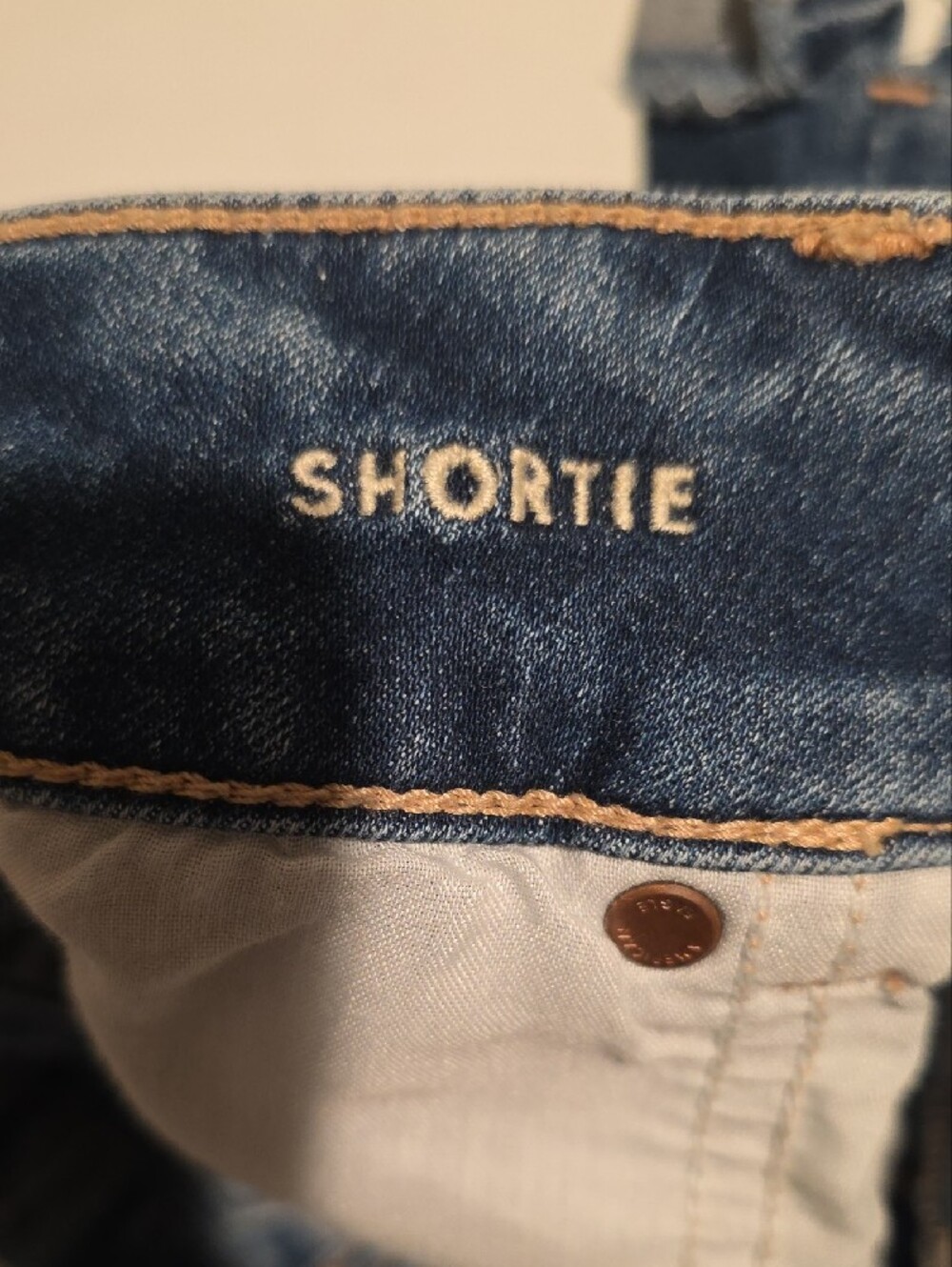 American Eagle Outfitters Distressed Dark Blue Denim Jean Shorts - Picture 3 of 9